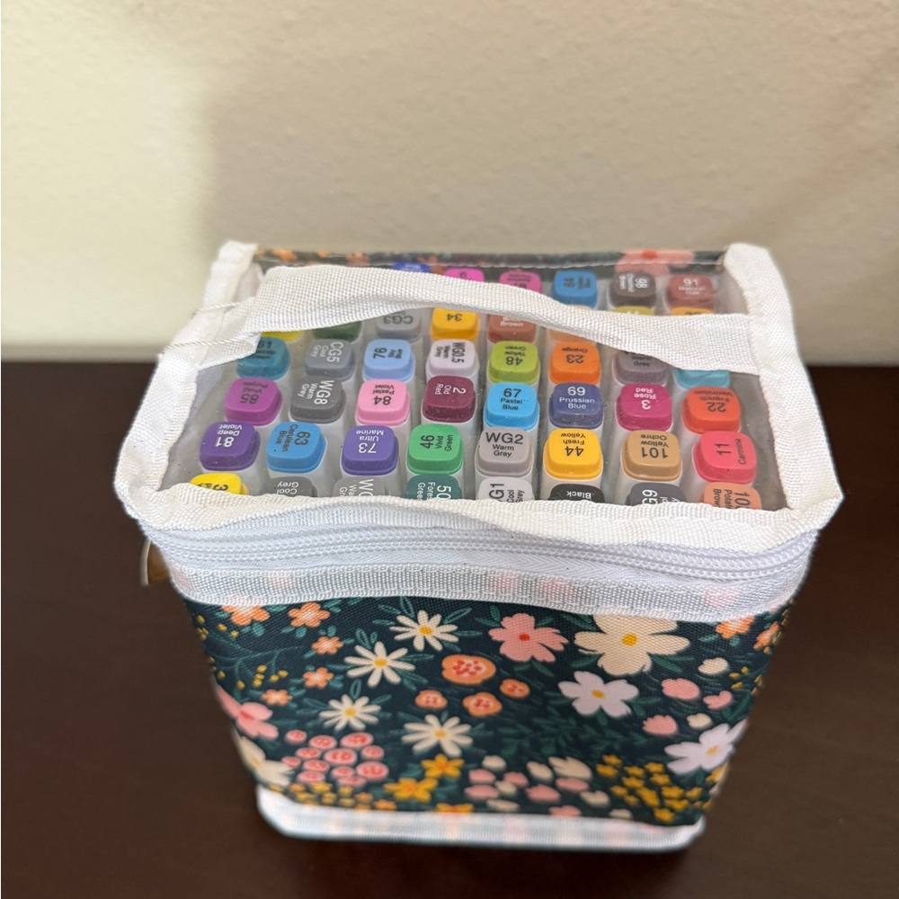NWT Artist Concepts 48 Dual-Ended Alcohol Markers - Floral Carrying Case
